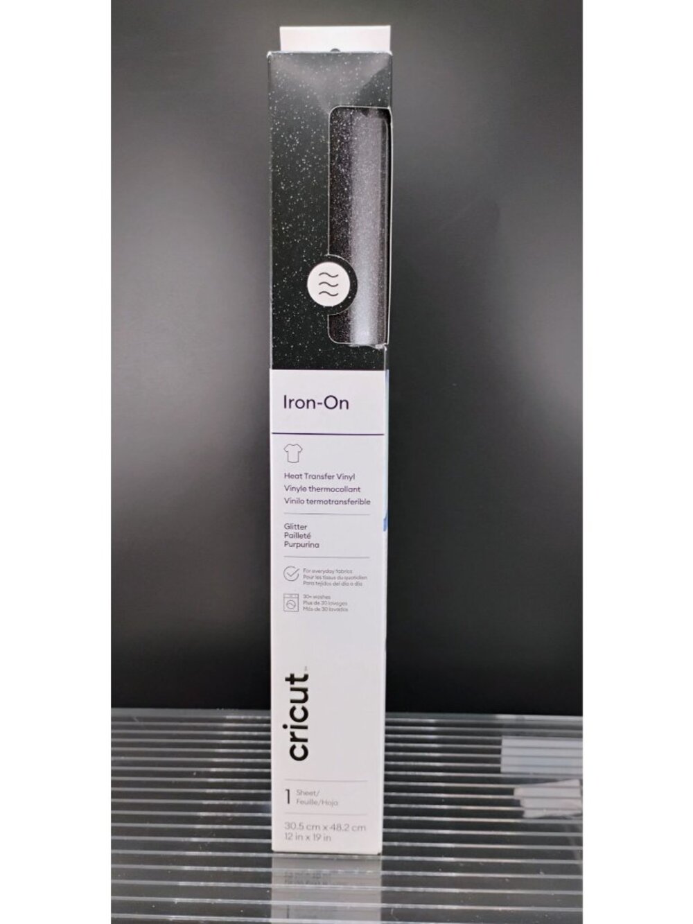 Cricut Glitter Iron-On Heat Transfer Vinyl 12" X 19" Black